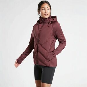 Athleta Inlet Burgundy Puffer Down Filled Jacket